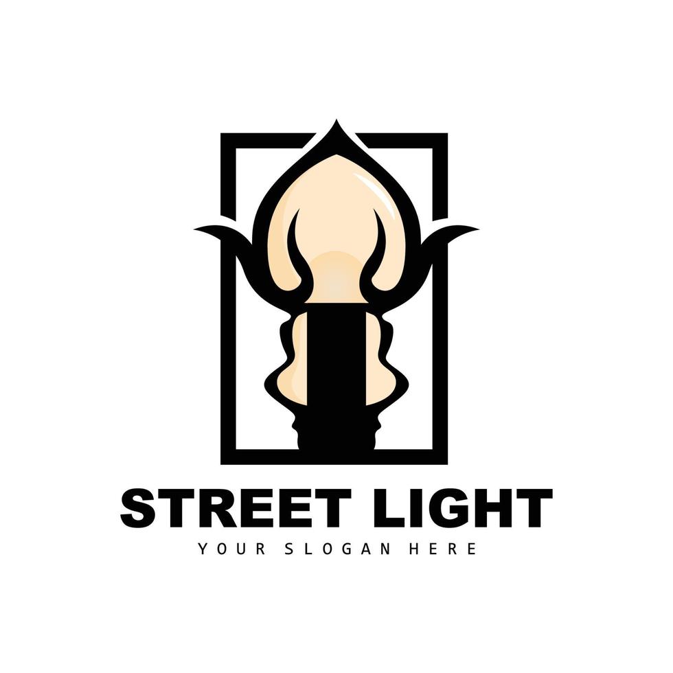straat licht logo, bliksem lantaarn vector, sjabloon icoon retro klassiek wijnoogst ontwerp vector