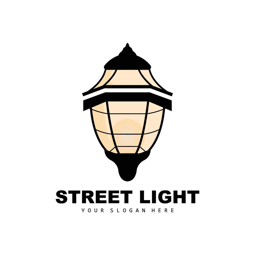 straat licht logo, bliksem lantaarn vector, sjabloon icoon retro klassiek wijnoogst ontwerp vector