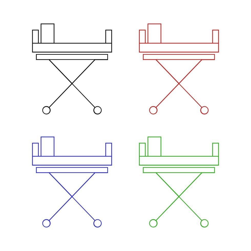 set ziekenhuis brancard op witte achtergrond vector