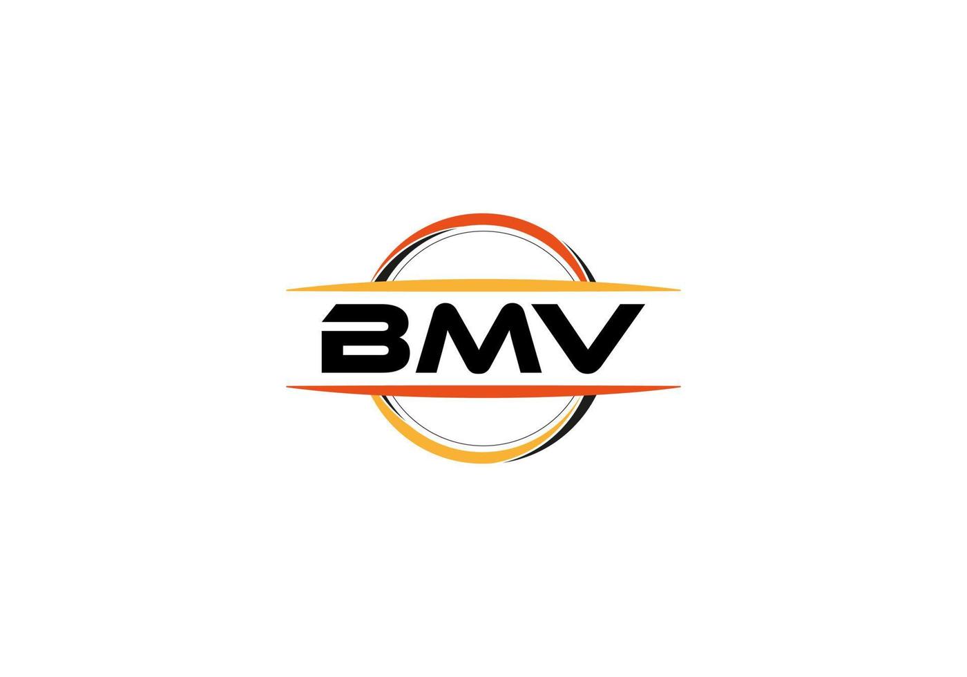 bmv brief royalty Ovaal vorm logo. bmv borstel kunst logo. bmv logo voor een bedrijf, bedrijf, en reclame gebruiken. vector