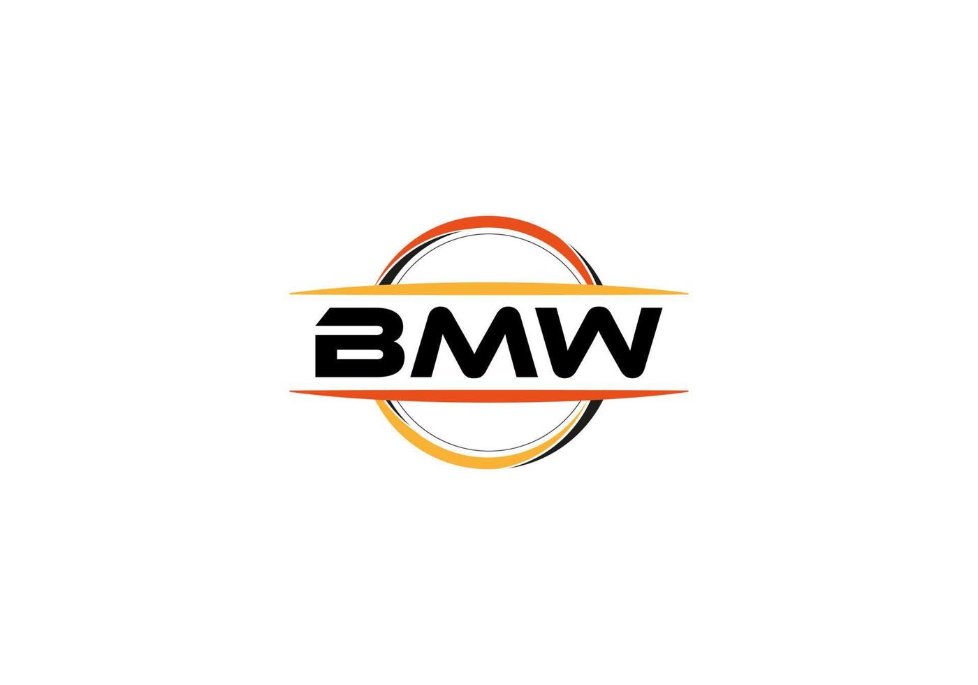 BMW brief royalty Ovaal vorm logo. BMW borstel kunst logo. BMW logo voor een bedrijf, bedrijf, en reclame gebruiken. vector