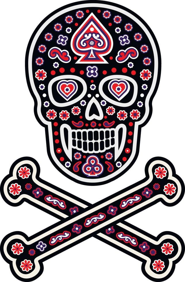 Mexicaans suikerschedelpatroon, vintage ontwerp voor t-shirts vector