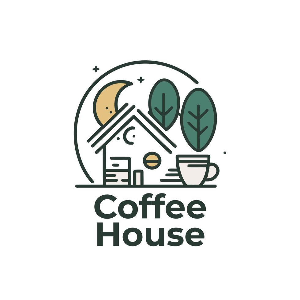 koffie huis logo sjabloon. koffie huis vector illustratie. knus huis.