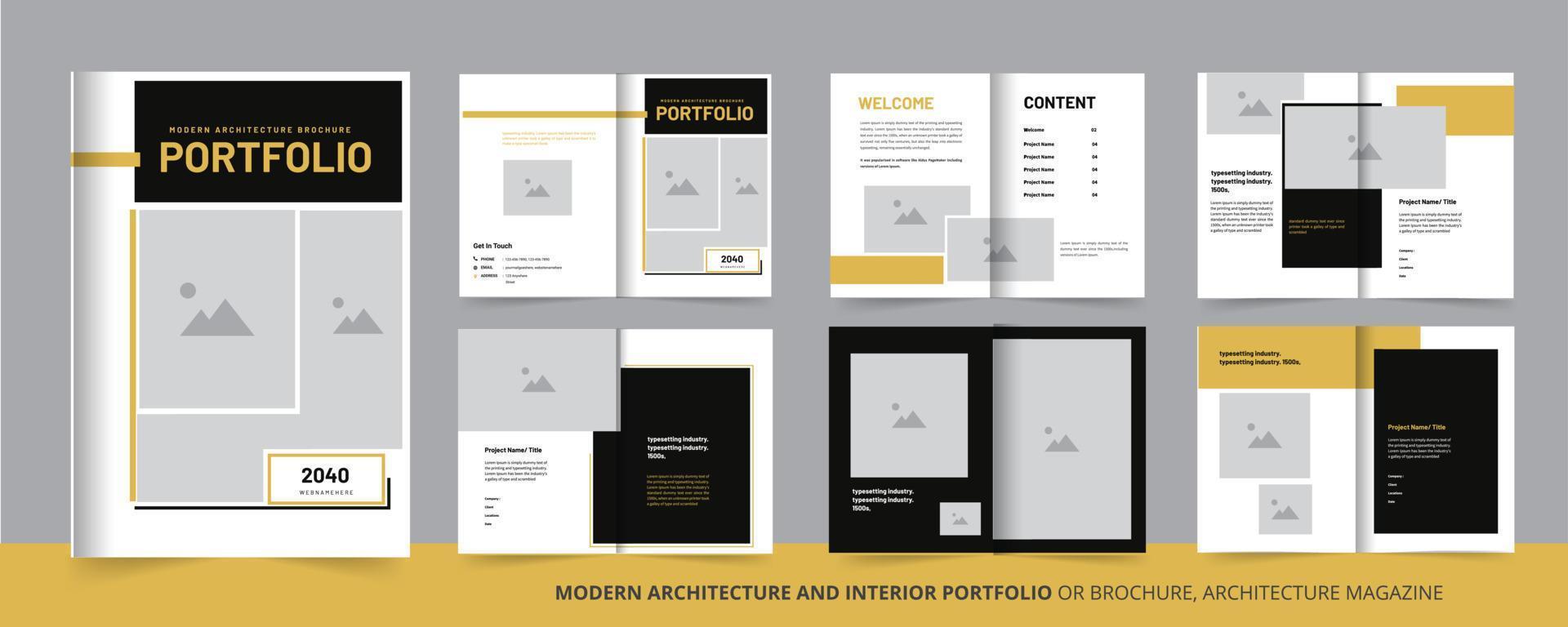 modern architectuur en interieur portefeuille of brochure, architectuur tijdschrift vector