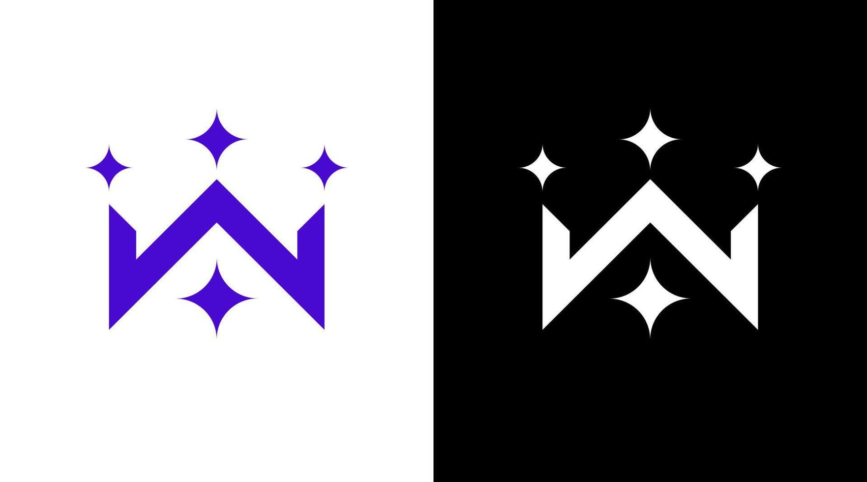 brief w en elegant kroon sieraden logo monogram vector icoon ontwerp sjabloon