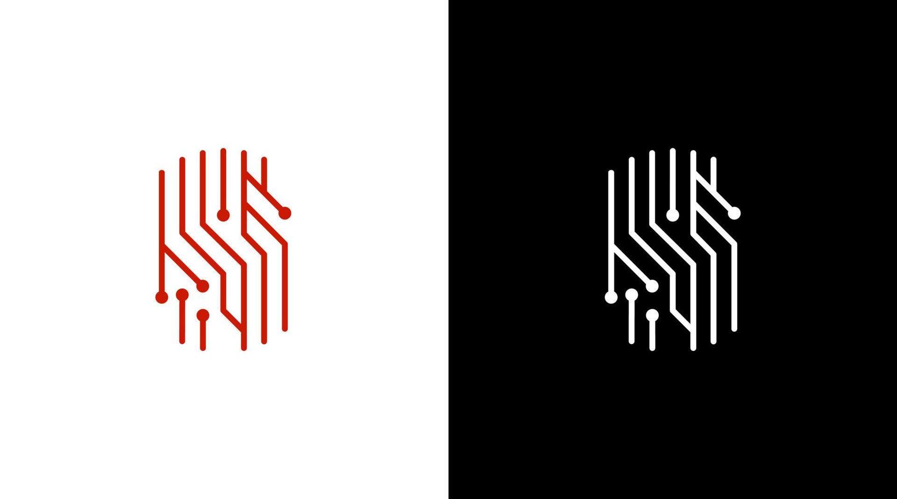 technologie tech draad systeem logo monogram icoon ontwerp sjabloon vector