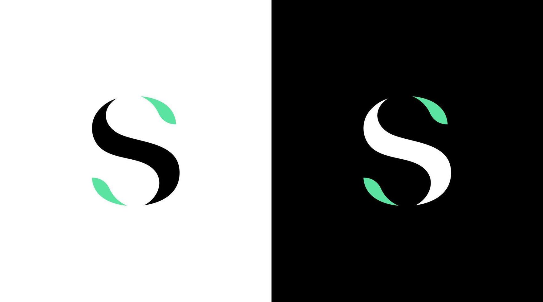 brief s logo natuur groen blad vector monogram stijl ontwerp sjabloon