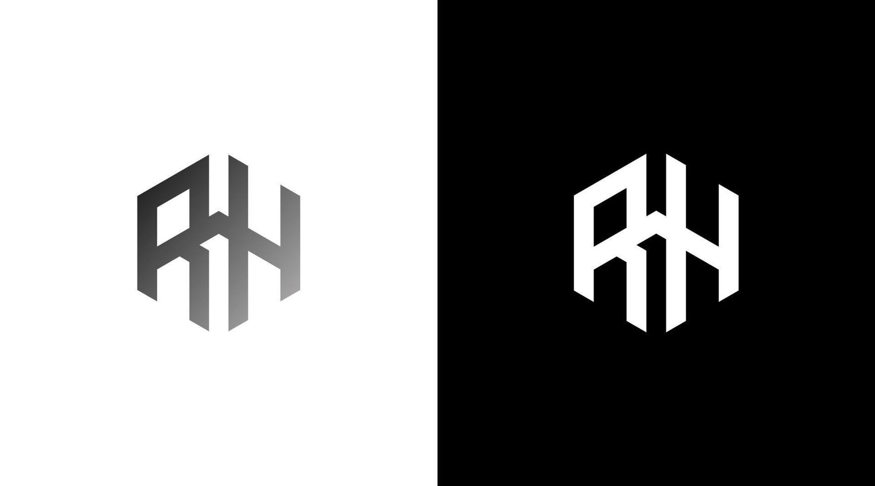 brief rh eerste logo echt landgoed vector monogram icoon ontwerp