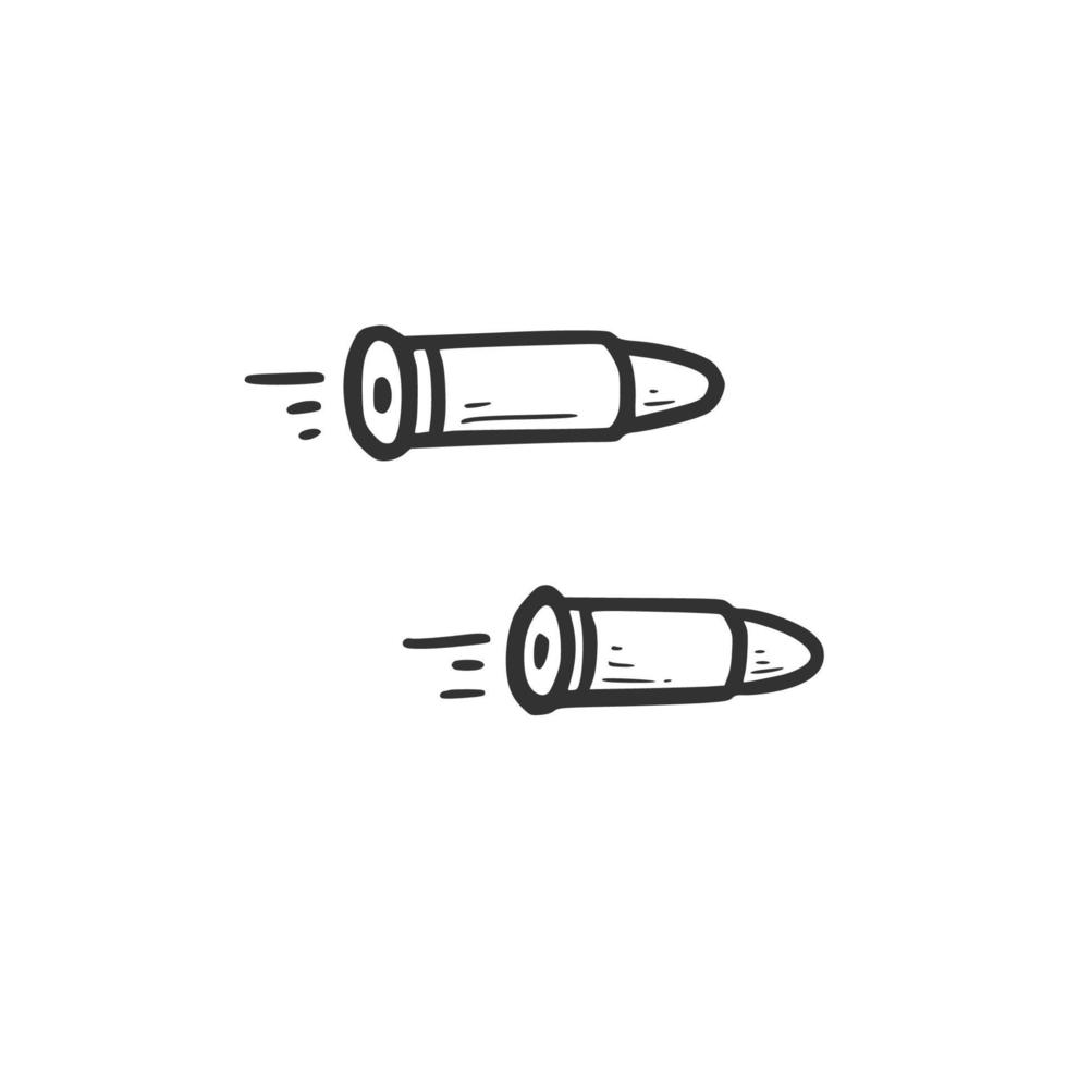 hand- getrokken schot van geweer vector