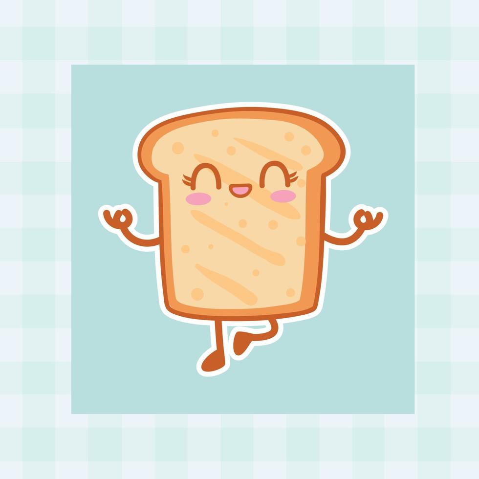 schattig tekenfilm brood hand- getrokken kawaii tekening illustratie ontwerpen vector