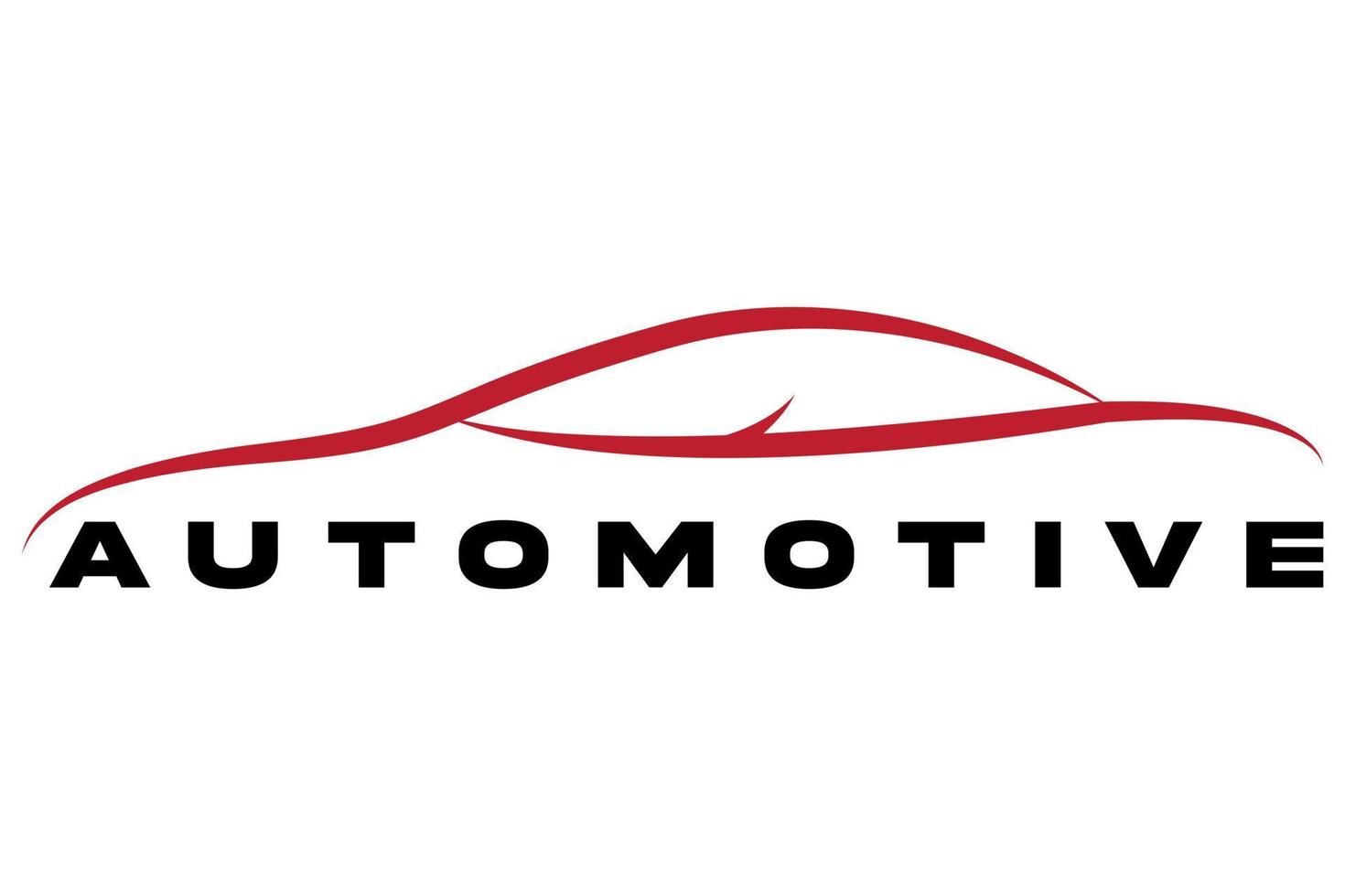 een rood auto logo dat zegt automotive - automotive auto logo ontwerp - vector illustratie van een rood auto silhouet.