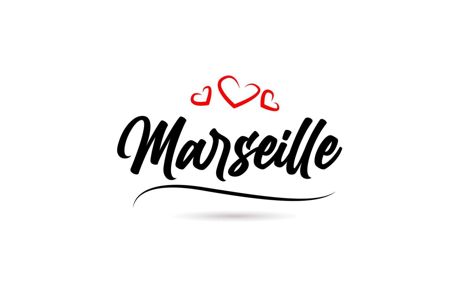 Marseille Europese stad typografie tekst woord met liefde. hand- belettering stijl. modern schoonschrift tekst vector