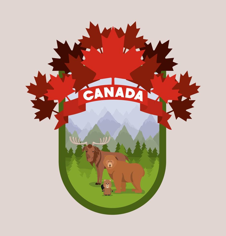 Canadese zeehond met dieren vector