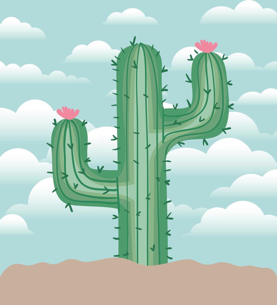 cactus in een tuin vector