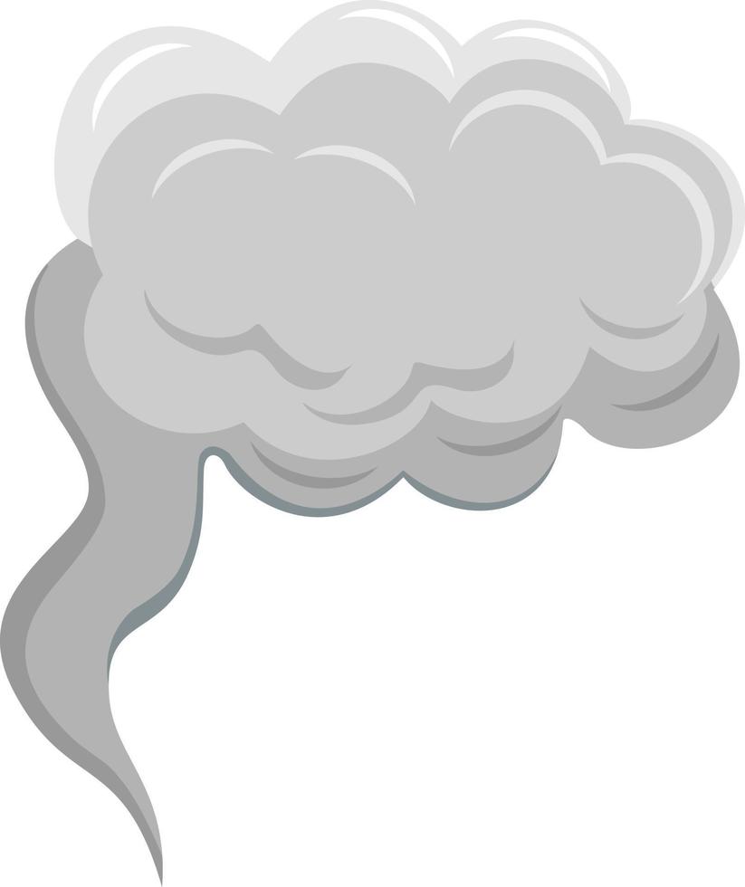 gestileerde wit wolk. tekenfilm rook of mist. rook bubbel grappig, illustratie van rook na macht explosie vector