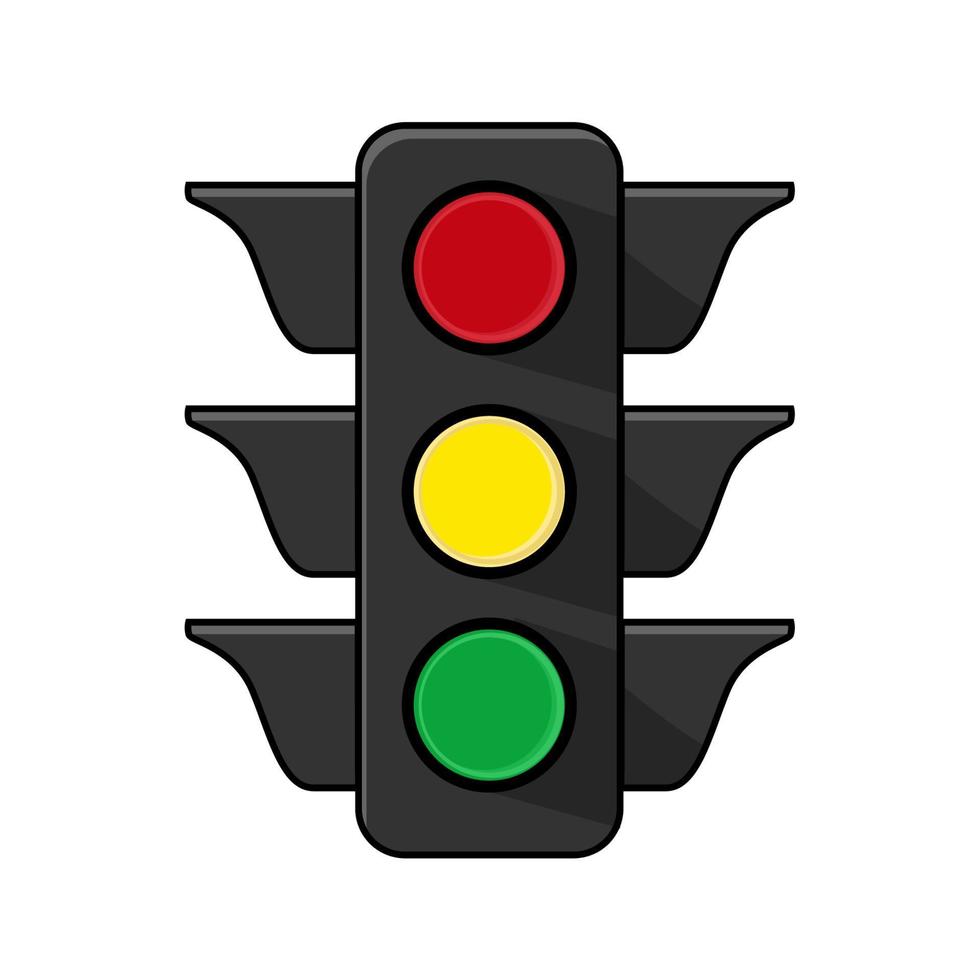 illustratie van verkeer licht, waarschuwing licht Bij tweesprong vector