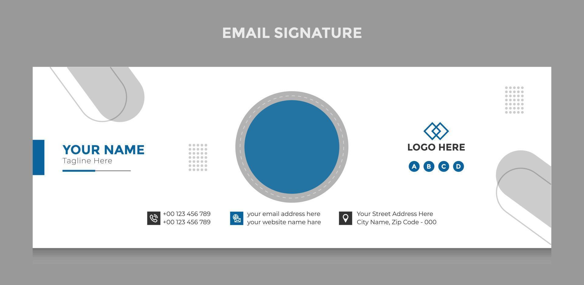 e-mailhandtekeningsjabloon of e-mailvoettekst en persoonlijk omslagontwerp voor sociale media vector