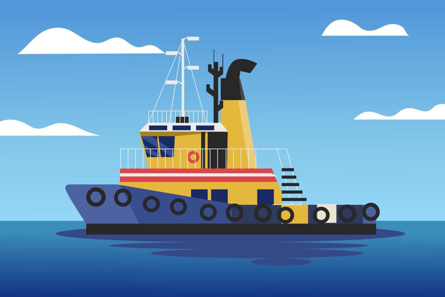 boot of schip vlak illustratie vector