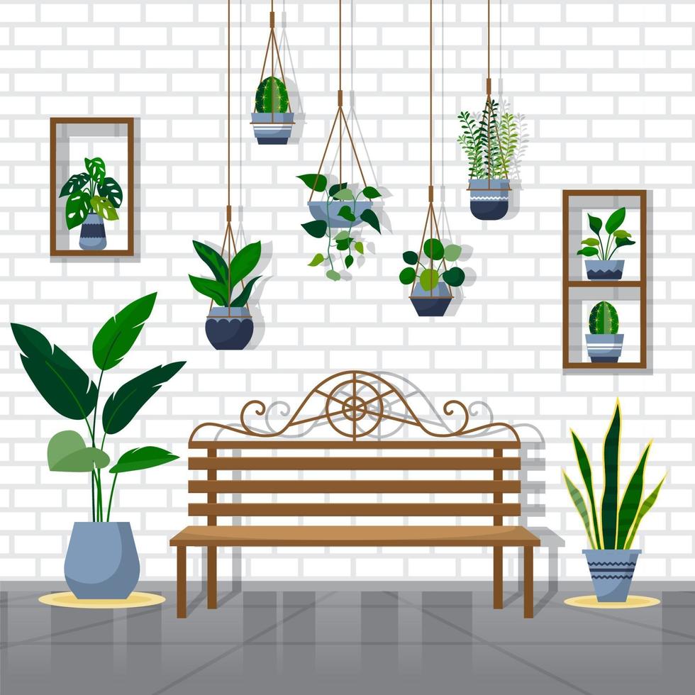 tropische kamerplant groene decoratieve plant interieur huis illustratie vector