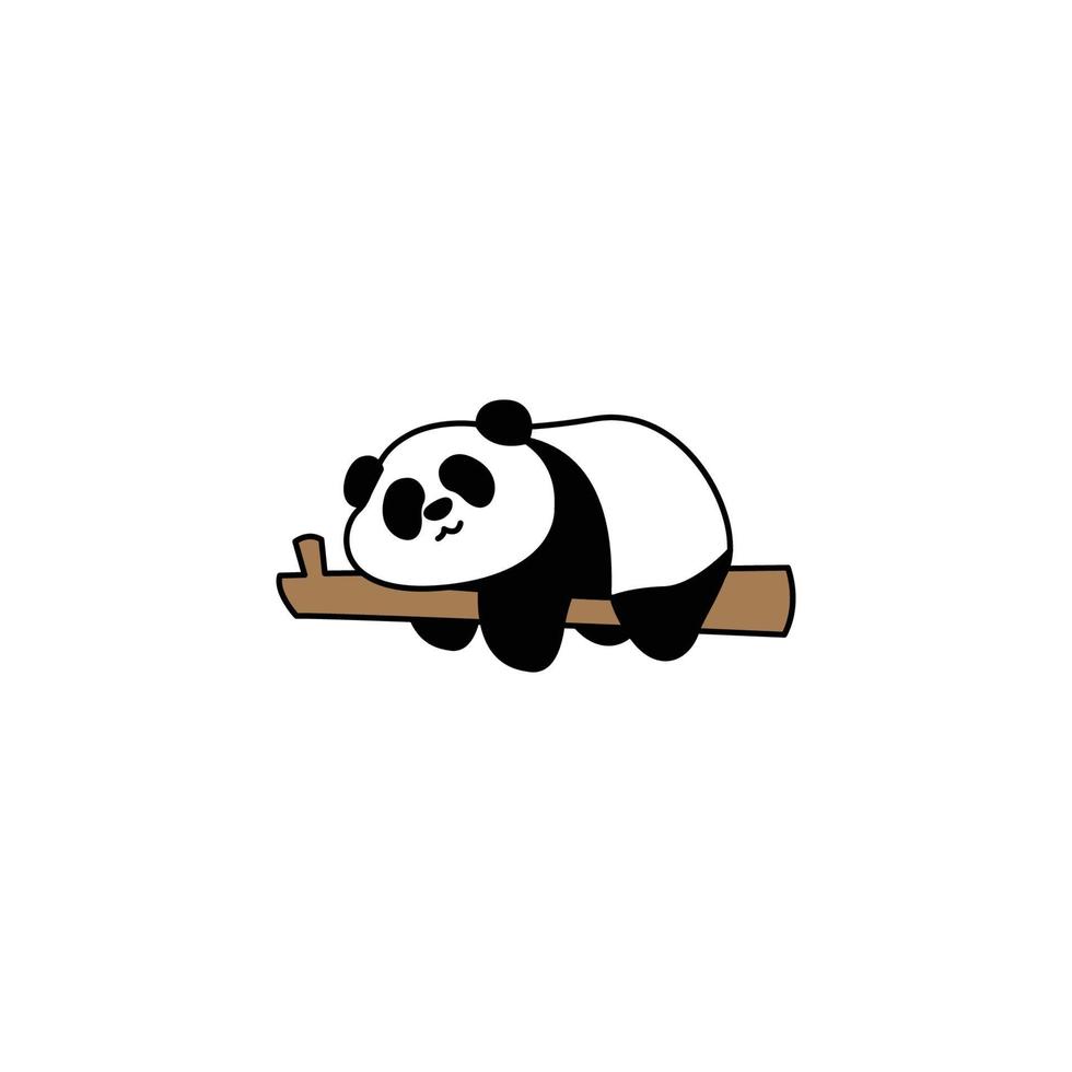 luie panda die op een takbeeldverhaal, vectorillustratie slapen vector