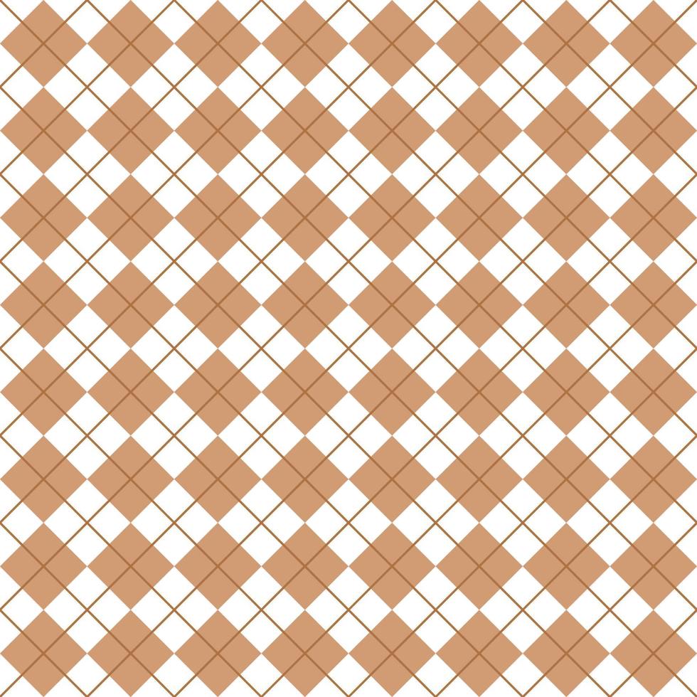 gemakkelijk bruin en wit naadloos argyle patroon vector