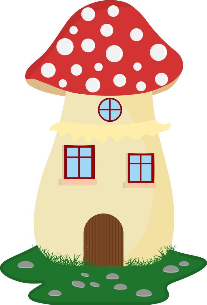 fee paddestoel huis clip art vector