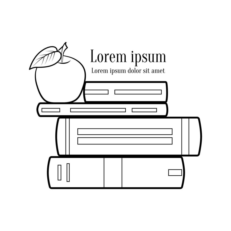 boek appel contour logo vector