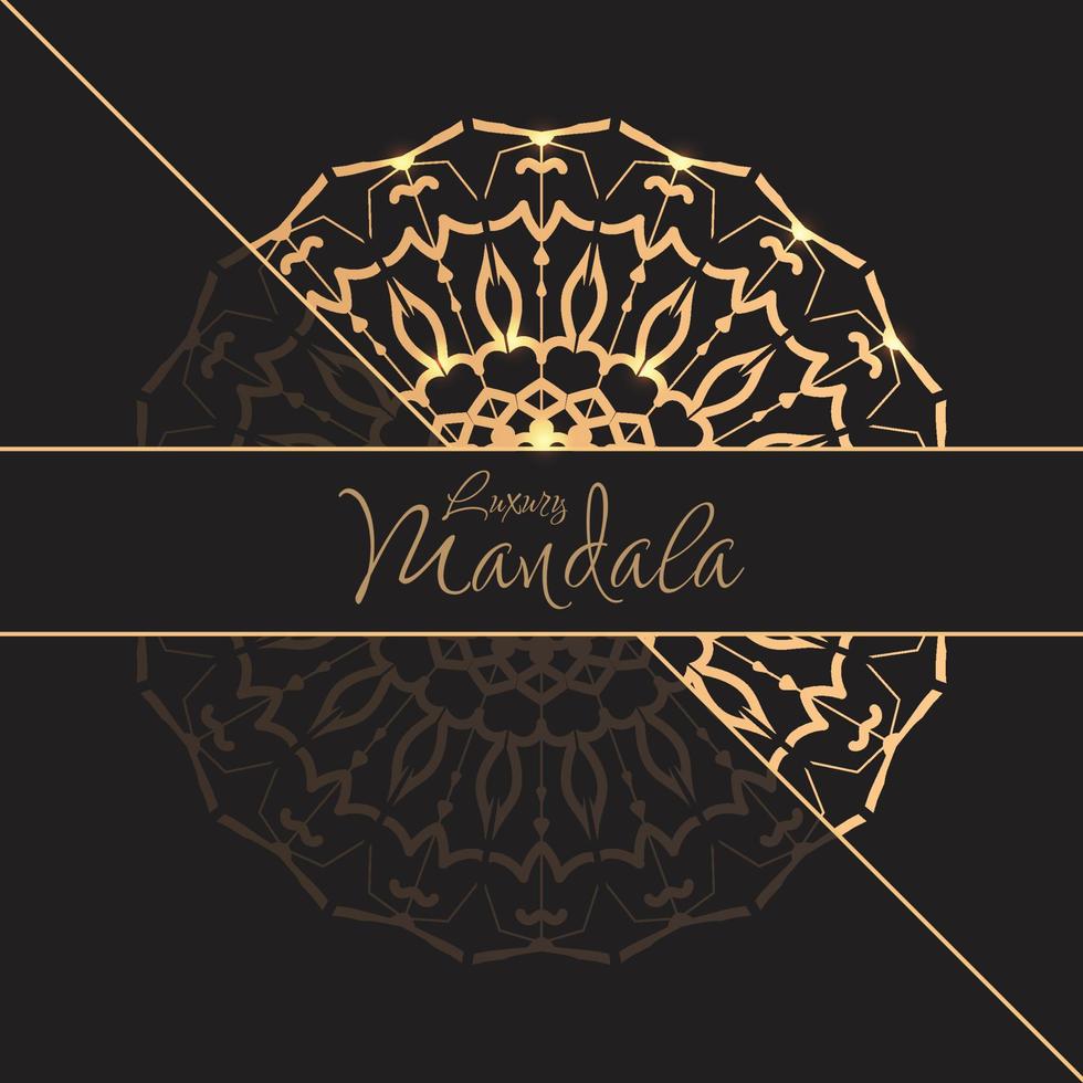 luxe gouden achtergrond mandala sjabloon ontwerp vector