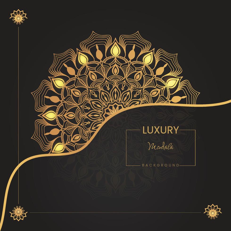 luxe gouden achtergrond mandala sjabloon ontwerp vector