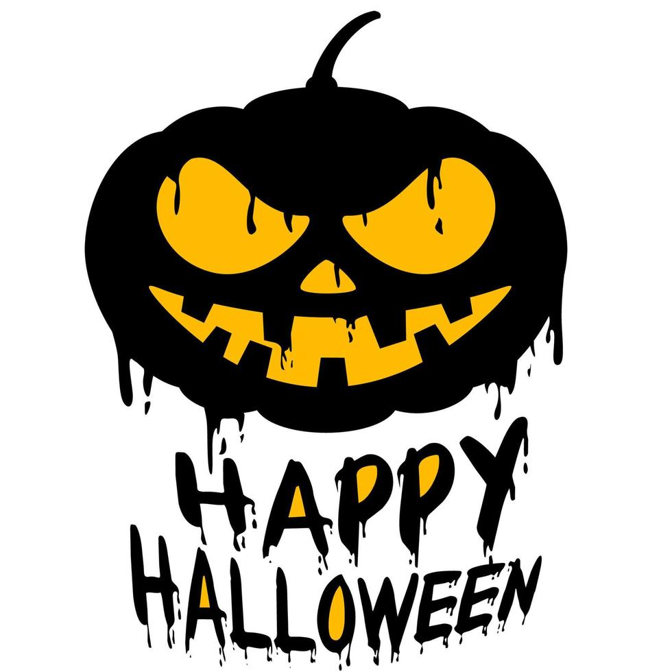 gelukkig halloween met jack O lantaarn pompoen, vector illustratie