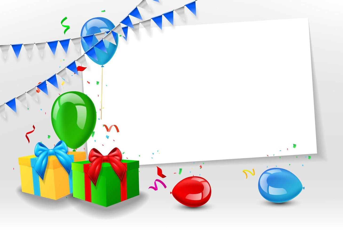 verjaardag kaart met kleurrijk ballonnen, vector illustratie