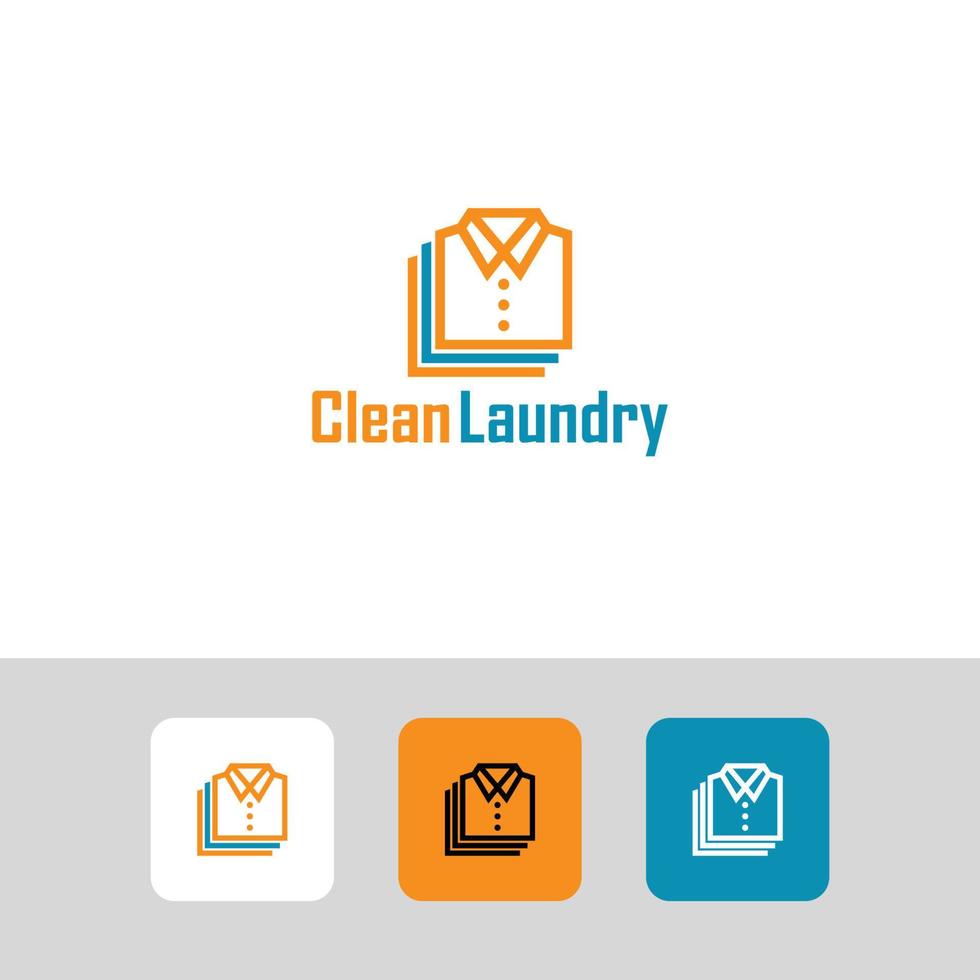 een goed georganiseerd overhemd logo is perfect voor een wasserij logo dat benadrukt netheid en netheid vector