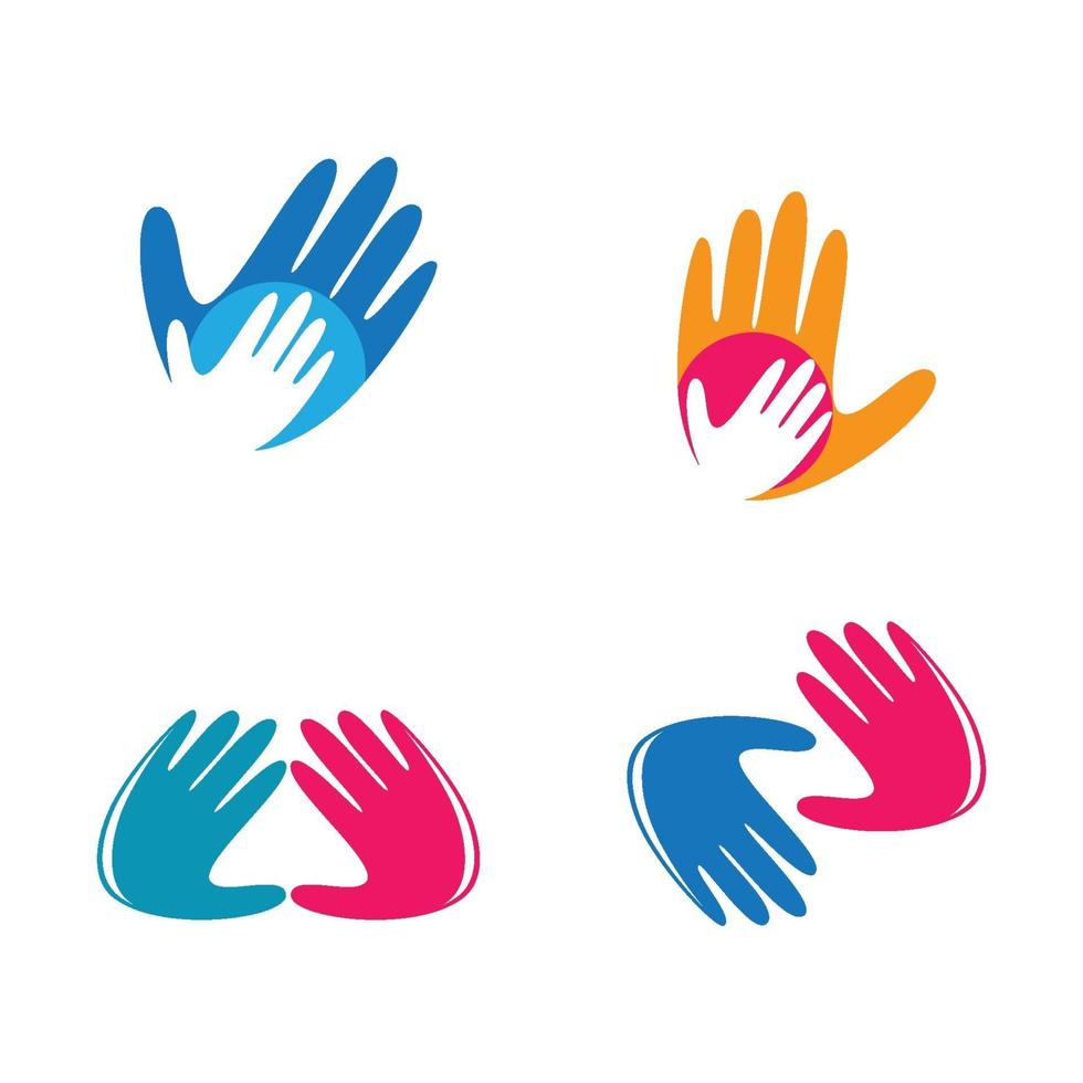 hand logo afbeeldingen instellen vector