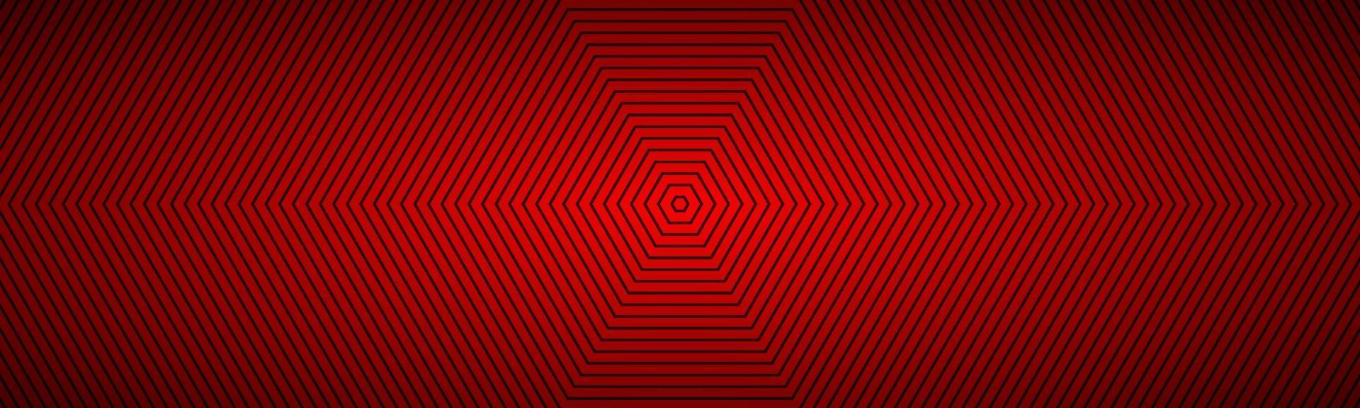 moderne rode abstracte achthoekige banner. het uiterlijk van een roestvrijstalen kop. achthoekige lijnen op een witte achtergrond vector