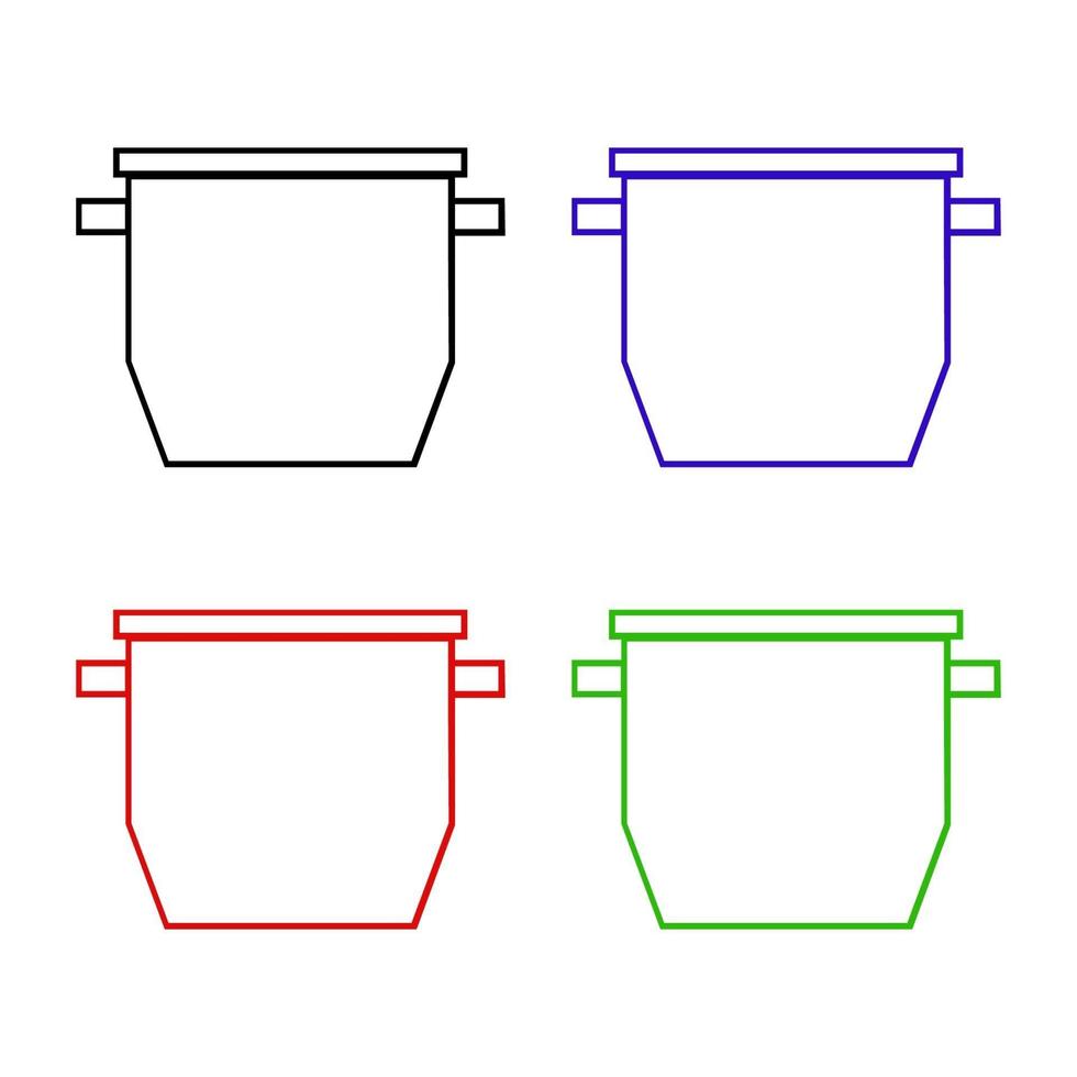 pot ingesteld op witte achtergrond vector