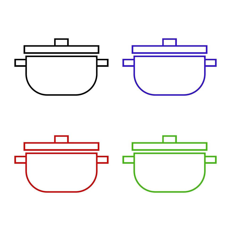 pot ingesteld op witte achtergrond vector