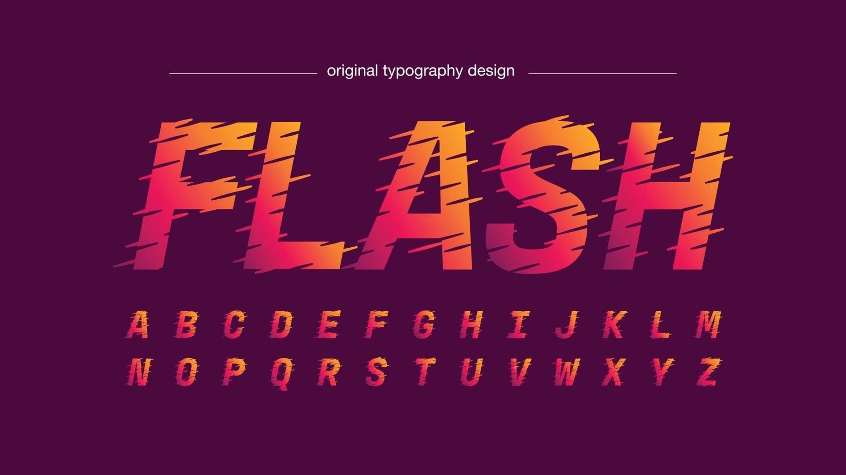 neon warme kleuren cursief sportbewegingseffect geïsoleerd lettertype vector