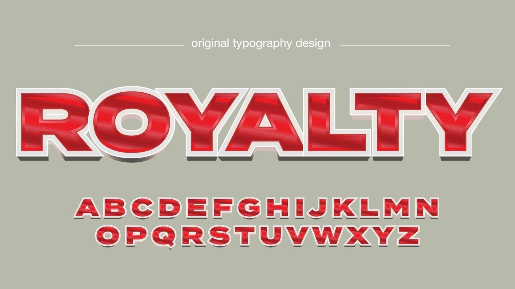 gewaagde zilveren en rode typografie van het spellogo in hoofdletters vector