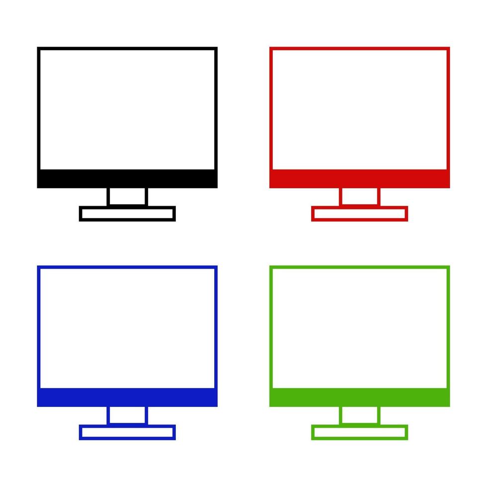computer ingesteld op witte achtergrond vector