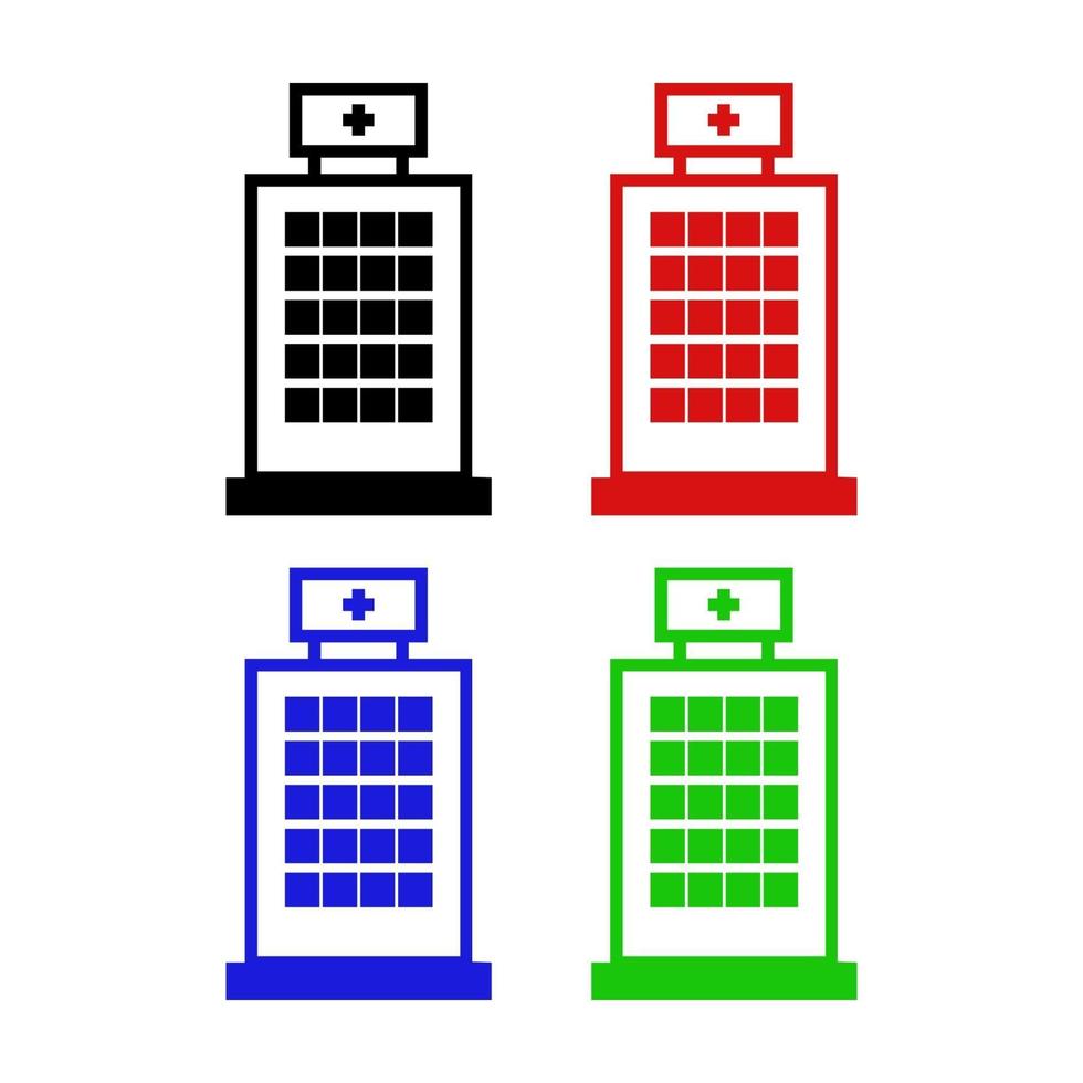 ziekenhuis ingesteld op witte achtergrond vector