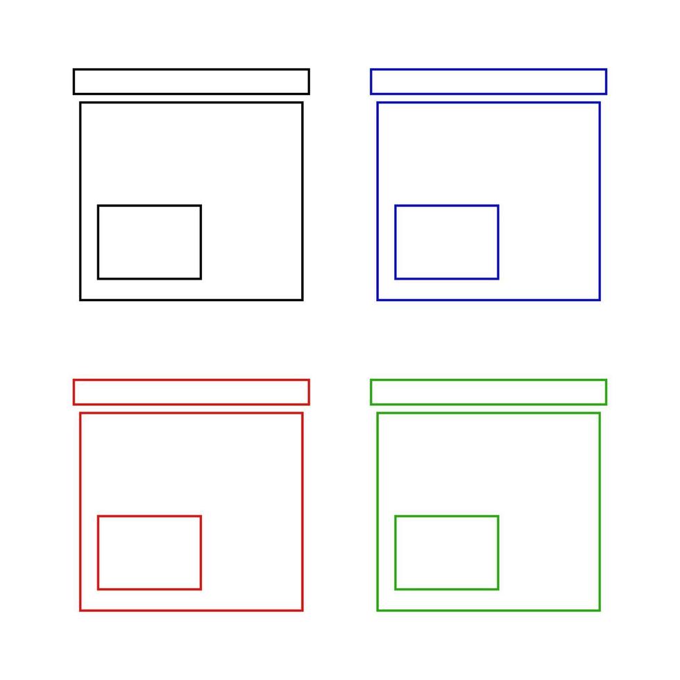 box ingesteld op witte achtergrond vector