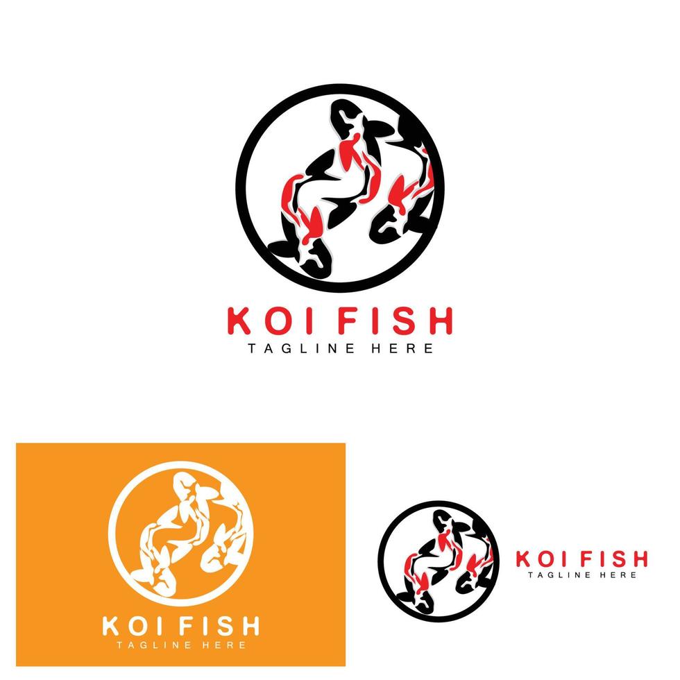 koi vis logo ontwerp, Chinese Lucky en triomf sier- vis vector, bedrijf merk goud vis icoon vector