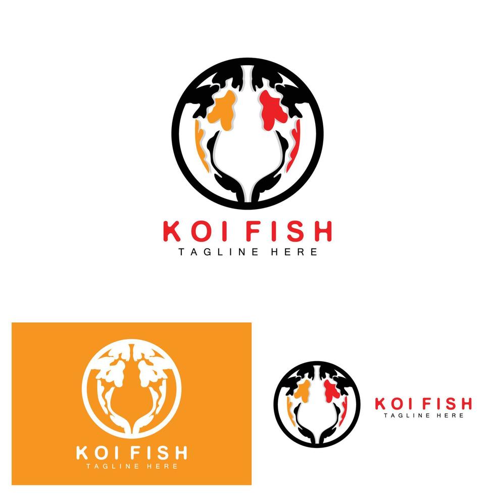 koi vis logo ontwerp, Chinese Lucky en triomf sier- vis vector, bedrijf merk goud vis icoon vector