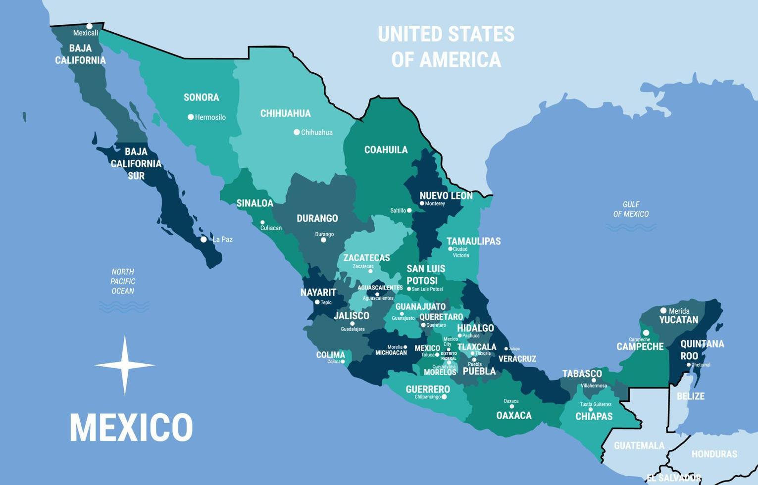 Mexico land kaart vector