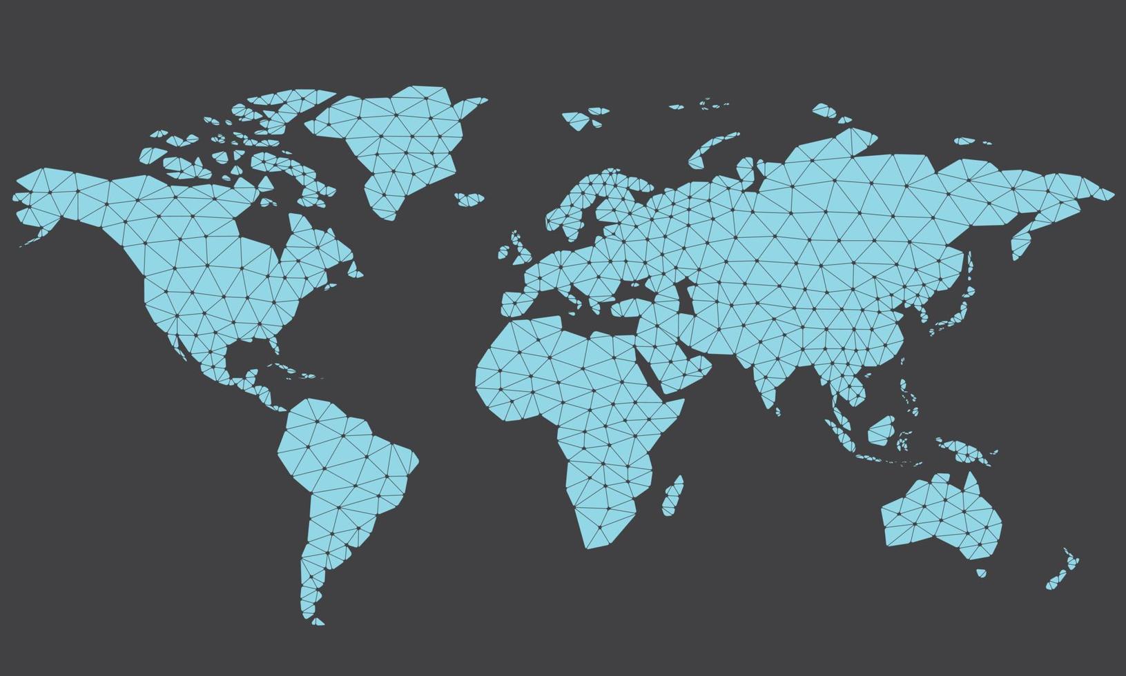 vector laag veelhoekige wereld kaart.