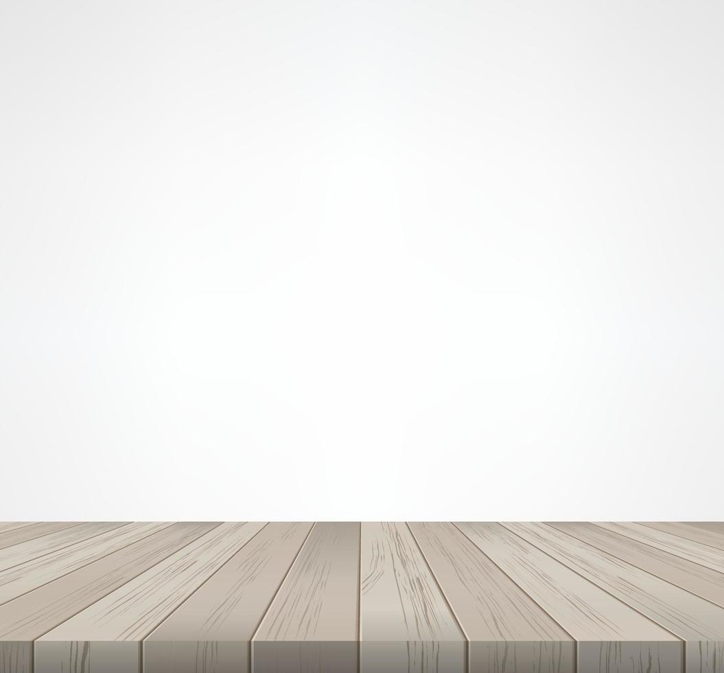 kamer ruimte met houten verdieping en wit muur achtergrond vector. vector