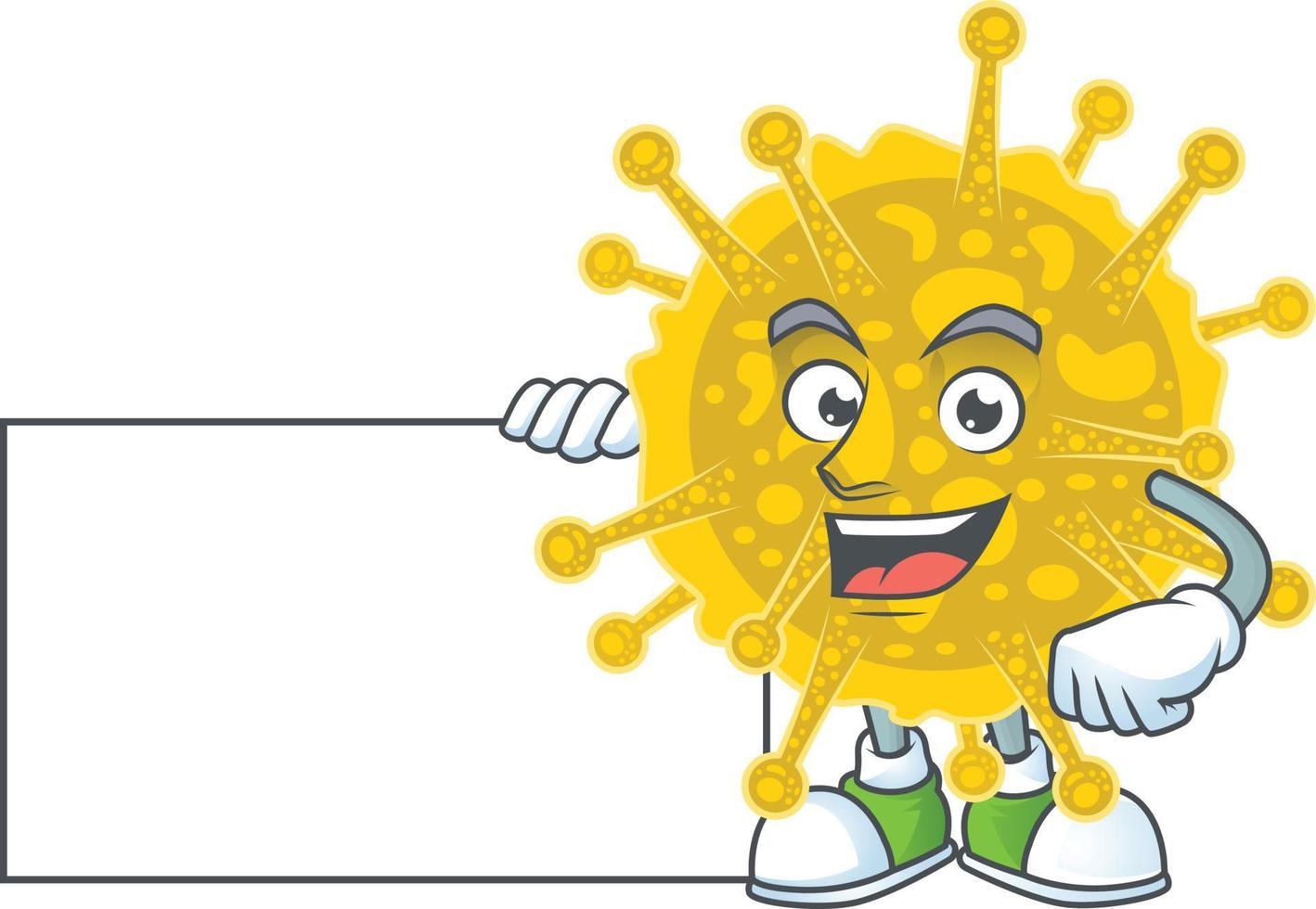 een tekenfilm karakter van coronavirus pandemisch vector