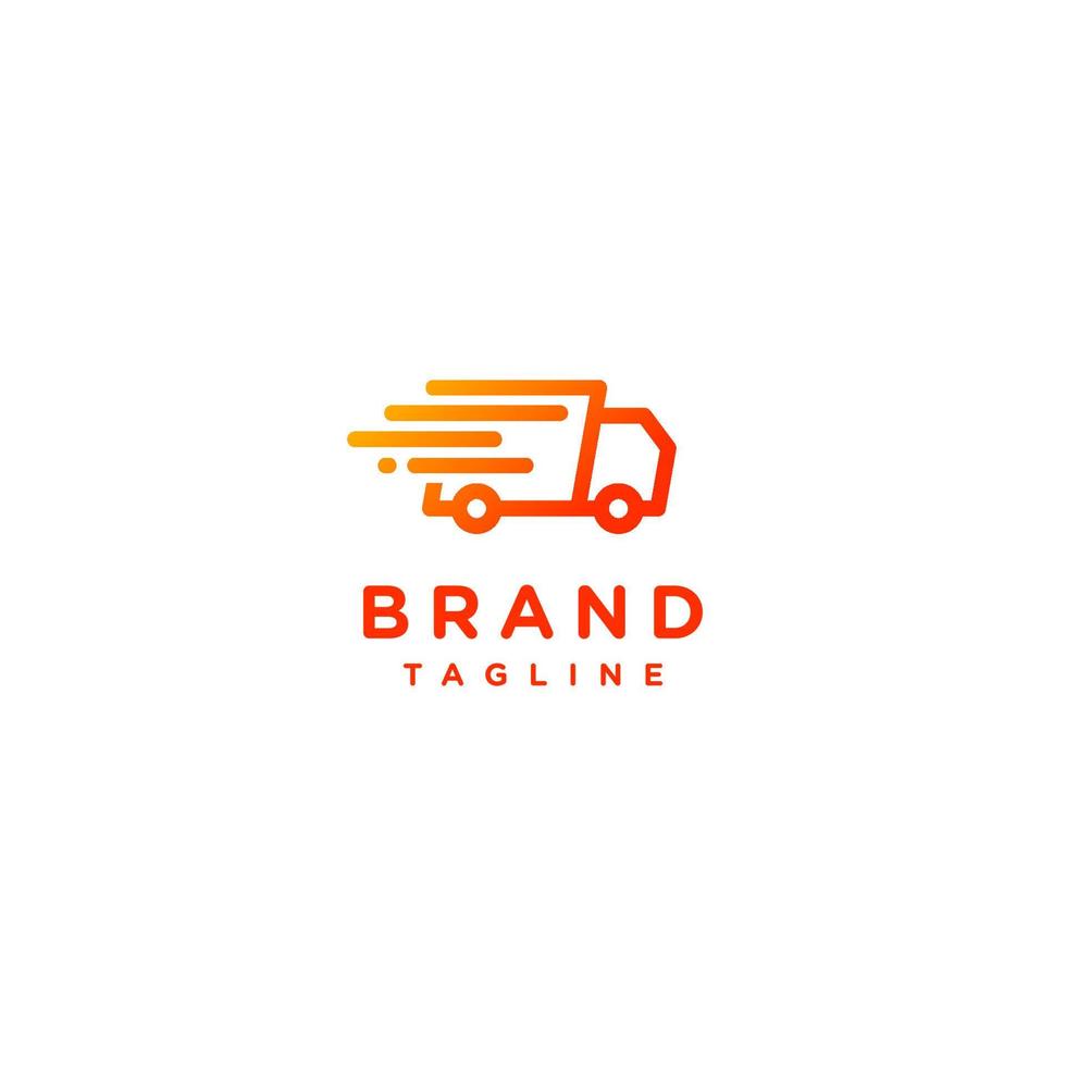 oranje snel levering vrachtauto pictogrammen met snelheid effect lijnen. oranje snel levering vrachtauto icoon logo ontwerp. vector