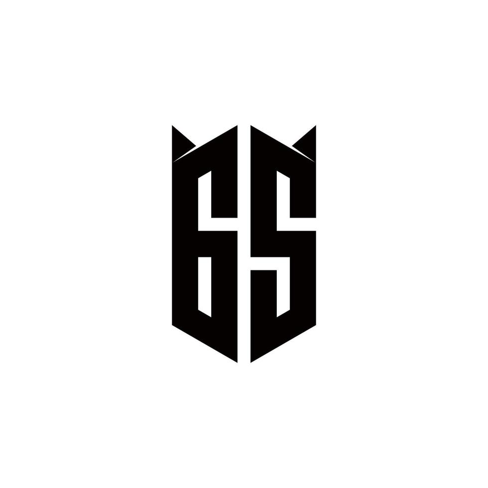 gs logo monogram met schild vorm ontwerpen sjabloon vector