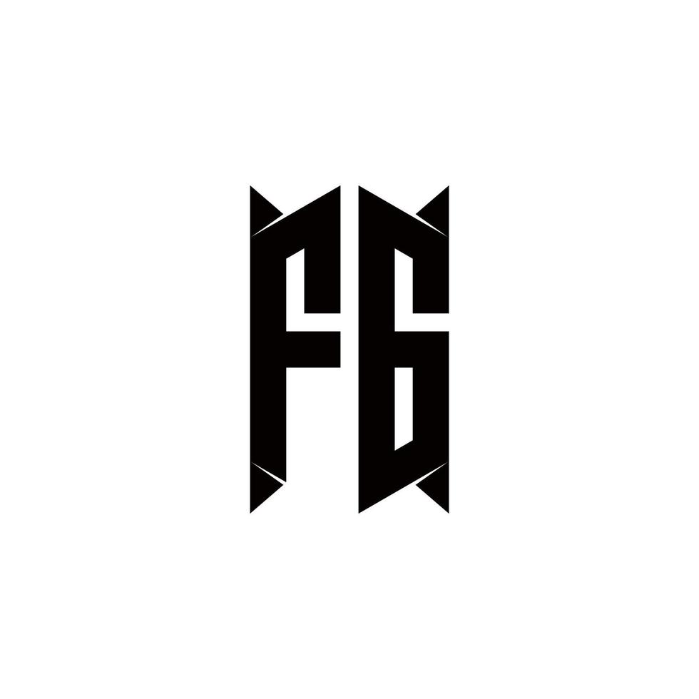 fg logo monogram met schild vorm ontwerpen sjabloon vector